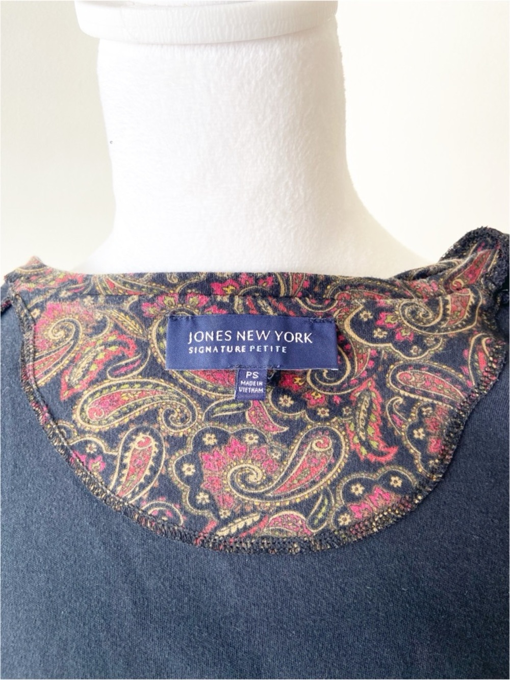 Jones New York Paisley Long-Sleeve Top Size PS - Picture 5 of 7